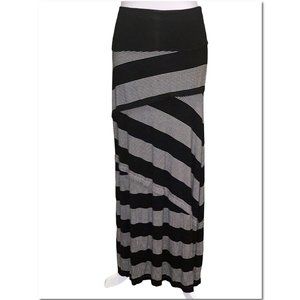 Max Studio Striped Maxi Skirt Size XS Fold Over Black and White Maxi Skirt